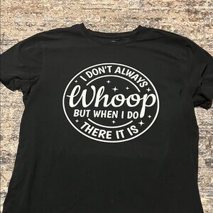 Black Graphic Tee with White Print